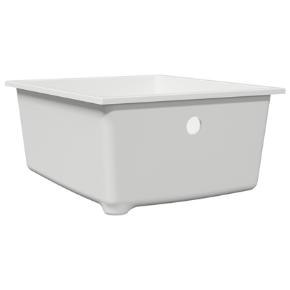 kjøkkenvask med overløpshull Hvit granitt