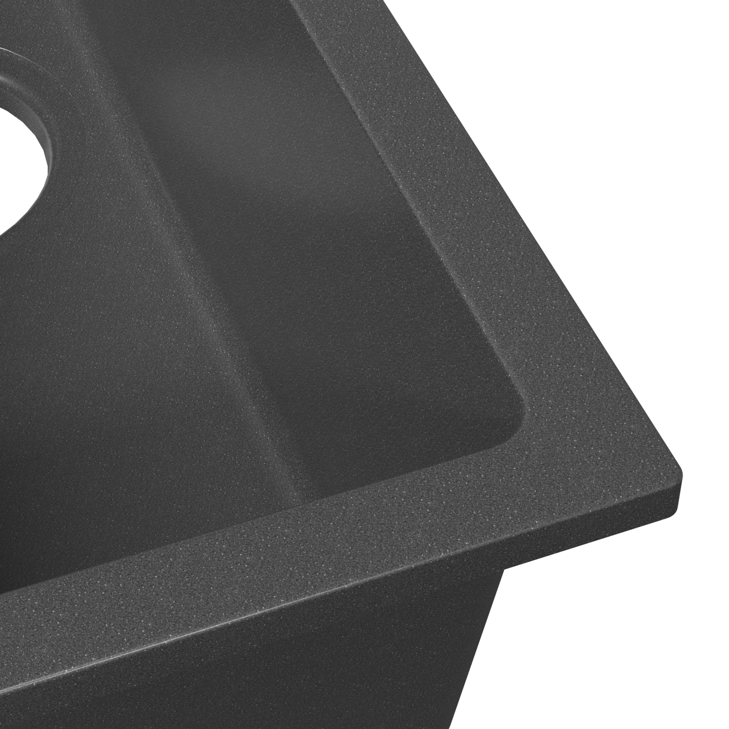 Kjøkkenvask med Overløpshull Grå Granitt