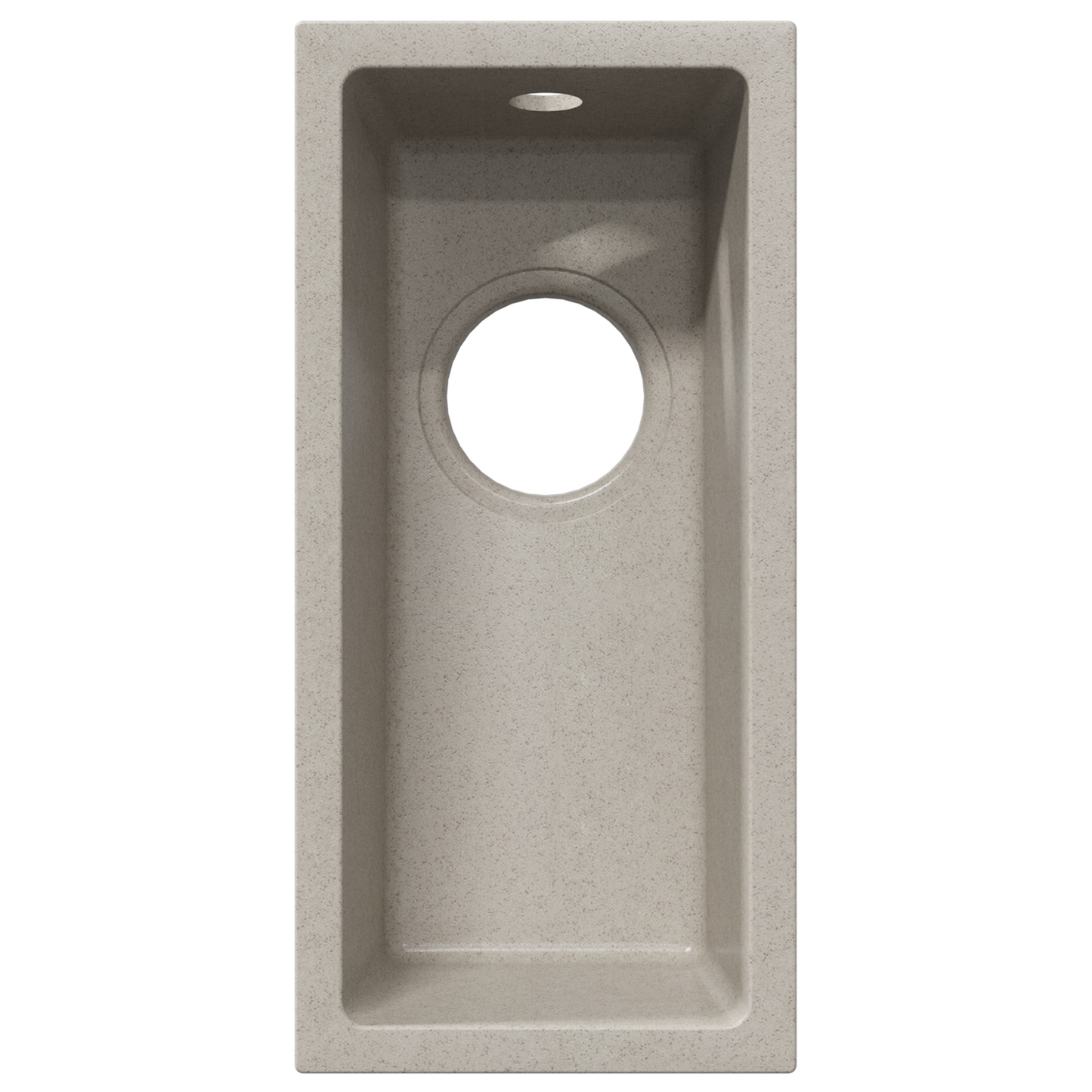 kjøkkenvask med overløpshull i beige granitt