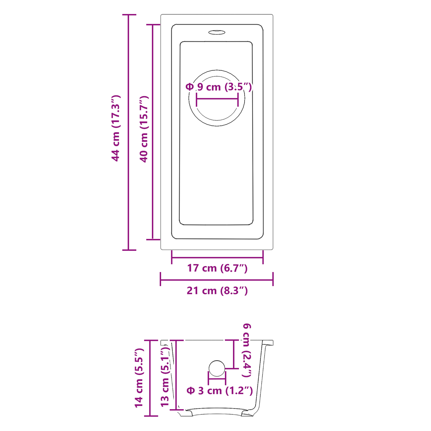 kjøkkenvask med overløpshull i beige granitt
