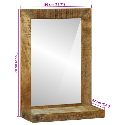 Badeværelsesspeil 50x22x70 cm Massivt Ruft Mangotre