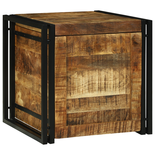 Oppbevaringsbenk 50x50x50 cm Solid Grov Mangotre