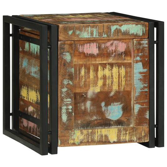 Oppbevaringsbenk Flerfarget 40 x 40 x 40 cm Massivt akasietre