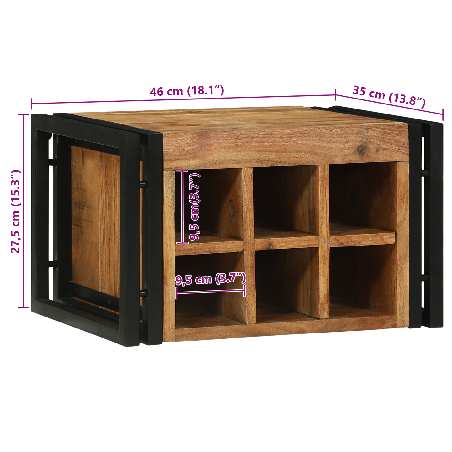 Vinstativ Vinrack 46x35x27.5 cm Solid Akasietre