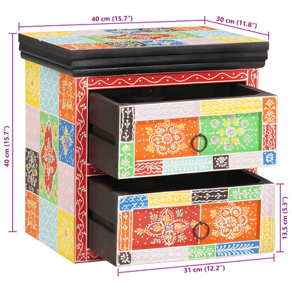 Nattbord Sengbord Tre Flerfarget 40x30x40 cm Solid Tre Mango