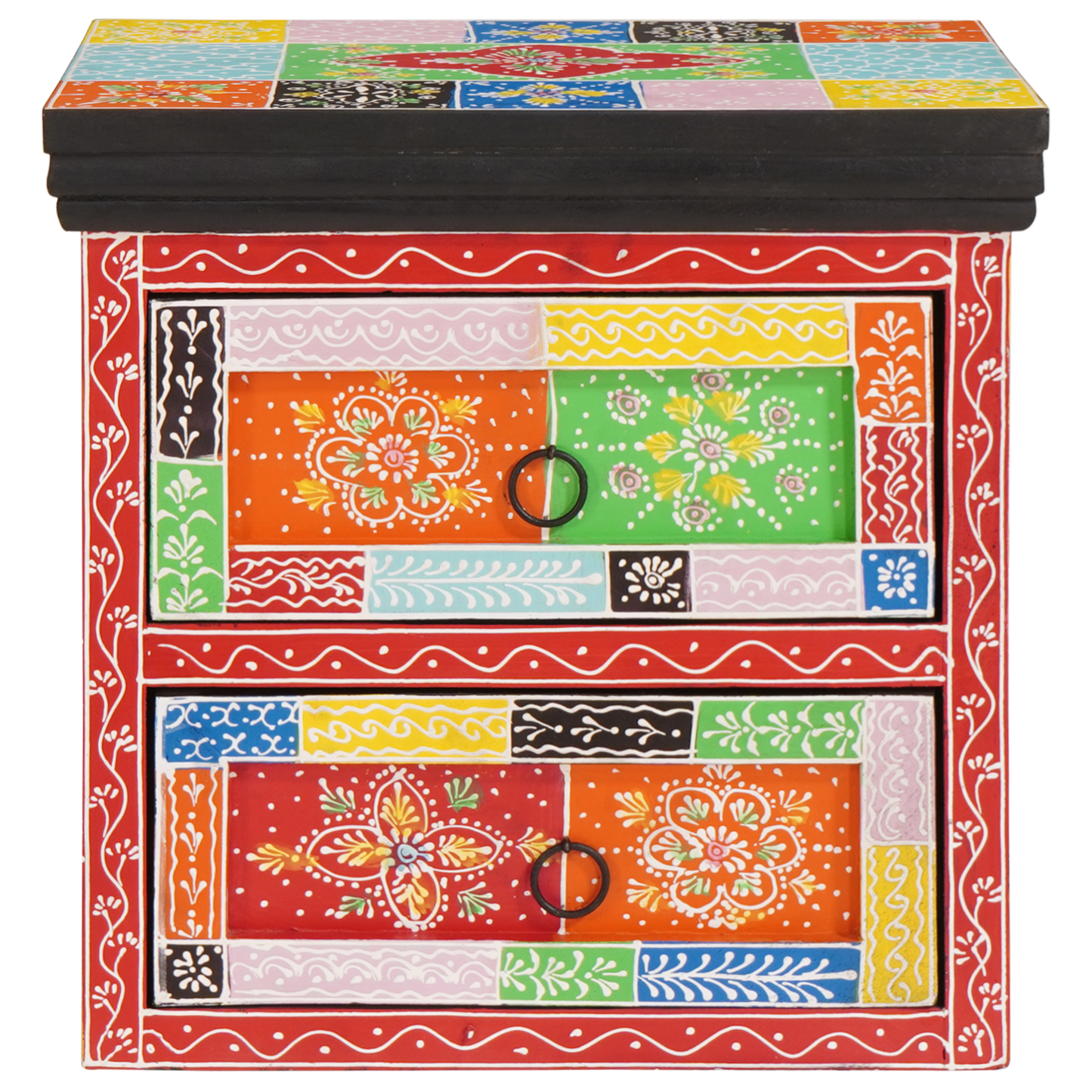 Nattbord Sengbord Tre Flerfarget 40 x 30 x 40 cm Massivt Tre med maling