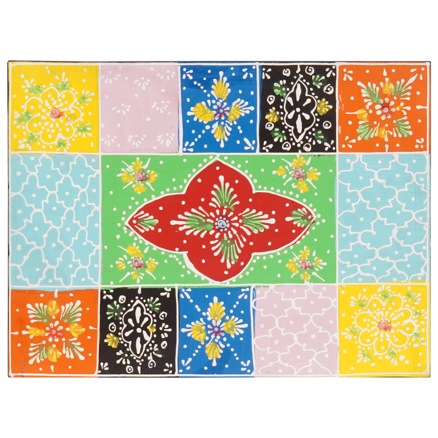 Nattbord Sengbord Tre Flerfarget 40 x 30 x 40 cm Massivt Tre med maling