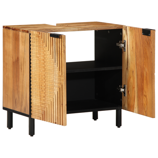 Baderomsskap 62x33x58 cm Solid Akasietre