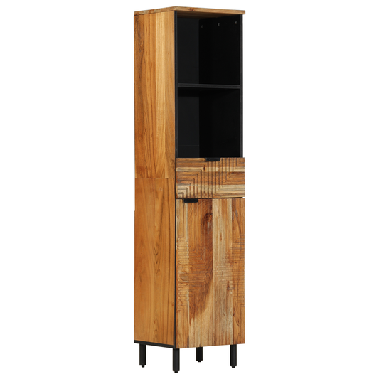 Baderomsskap 38x33x160 cm Solid Akasietre