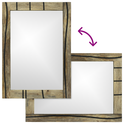 Badespeil 50 x 70 x 30 cm i solid mangotre.