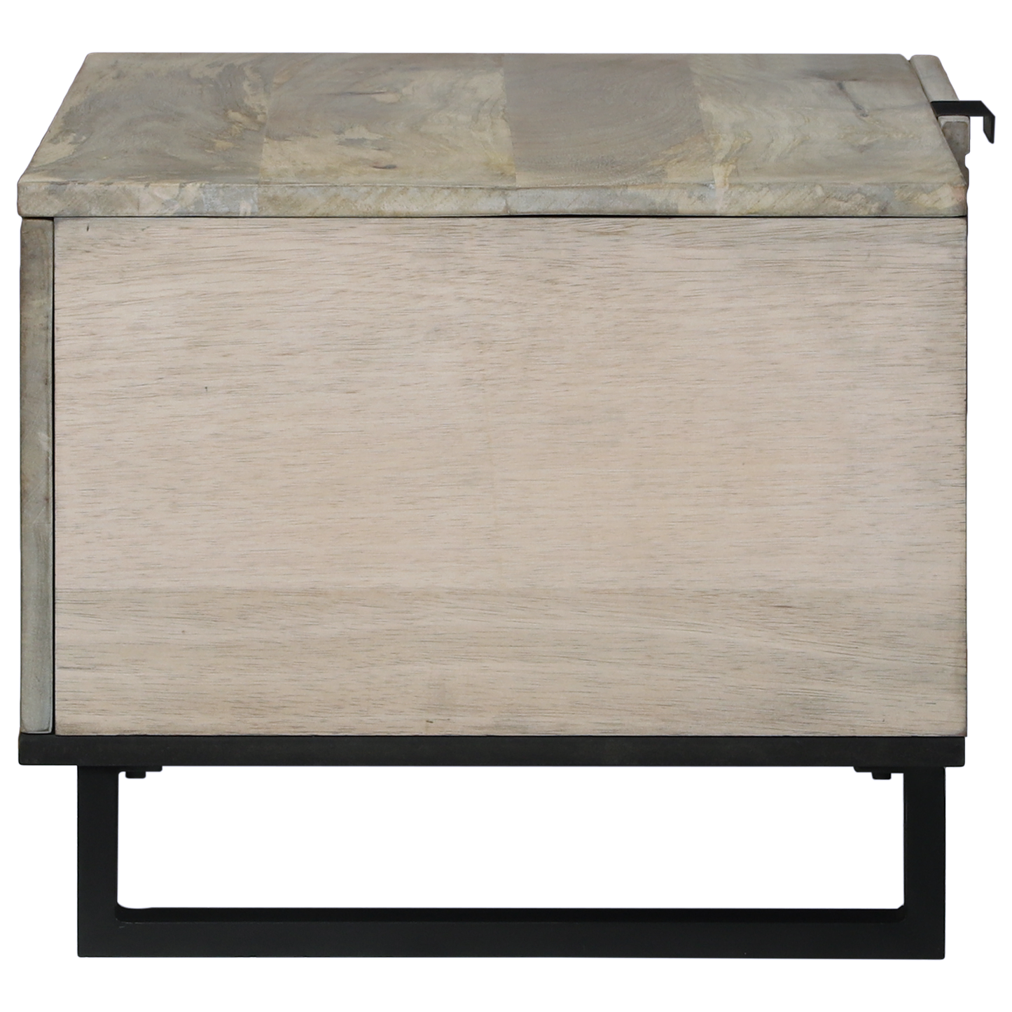 Salongbord Sofabord Hvit Svart 80 x 50 x 40 cm Massiv mango tre