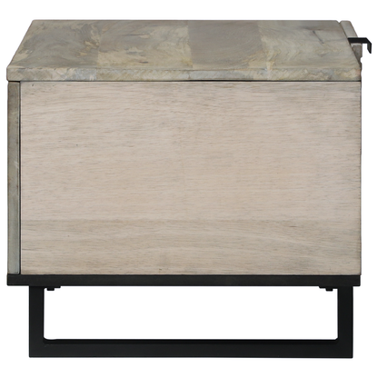 Salongbord Sofabord Hvit Svart 80 x 50 x 40 cm Massiv mango tre