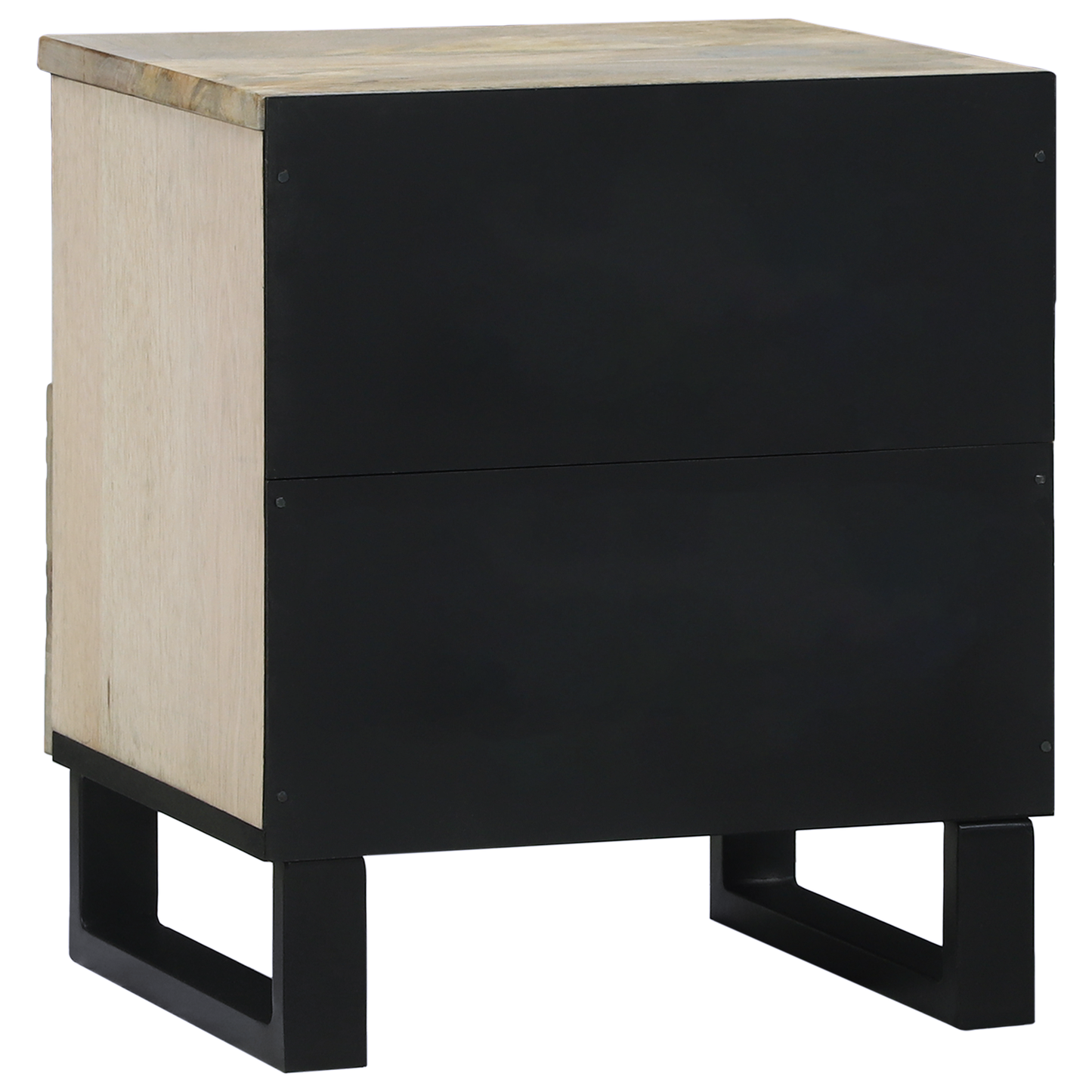 Nattbord Sengbord Hvit med skuff Svart 40 x 33 x 46 cm