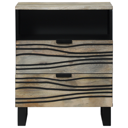 Nattbord Sengbord Hvit med skuff Svart 50 x 33 x 60 cm