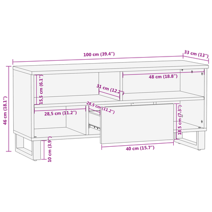 TV-Møbel Tre TV-skap 100x33,5x46 cm Solid Tre Mango