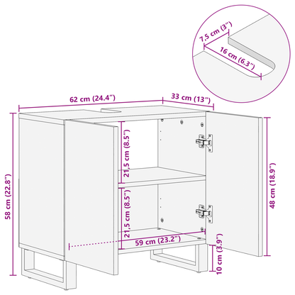 Servantskap Tre 62 x 33 x 58 cm – Solid design i mangotre.