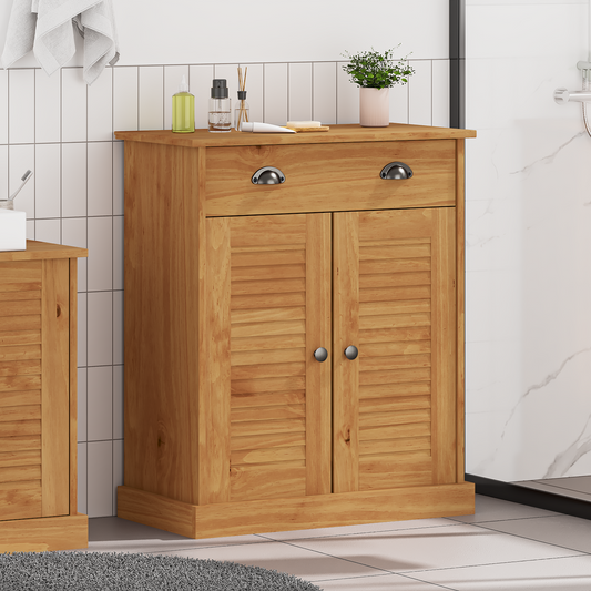 Baderomsskap honningbrun 68 x 34 x 80 cm Heltre furu