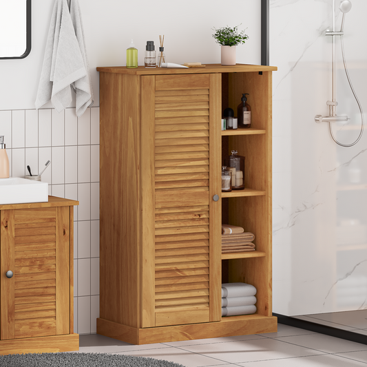 Baderomsskap honningbrun 68 x 34 x 110 cm Heltre furu