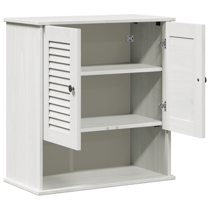 Baderomsskap Hvit 67.5 x 34 x 71.5 cm Massiv furu tre