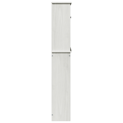 Baderomsskap med hylle med lagring med dør Hvit 72,5 x 27 x 161 cm Heltre furu