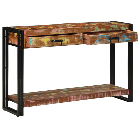 Avlastningsbord konsollbord Tre Flerfarget 120x33x75 cm Solid Gjenvunnet Tre