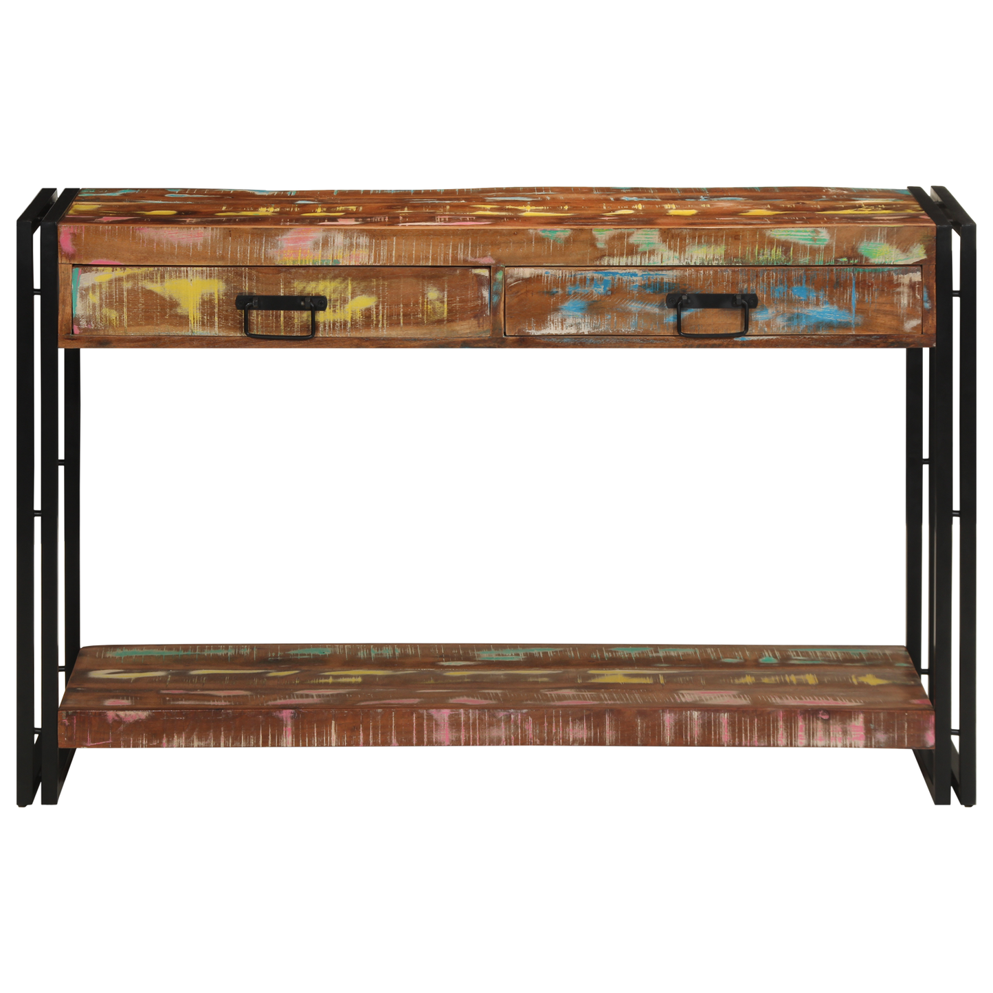 Avlastningsbord konsollbord Tre Flerfarget 120x33x75 cm Solid Gjenvunnet Tre
