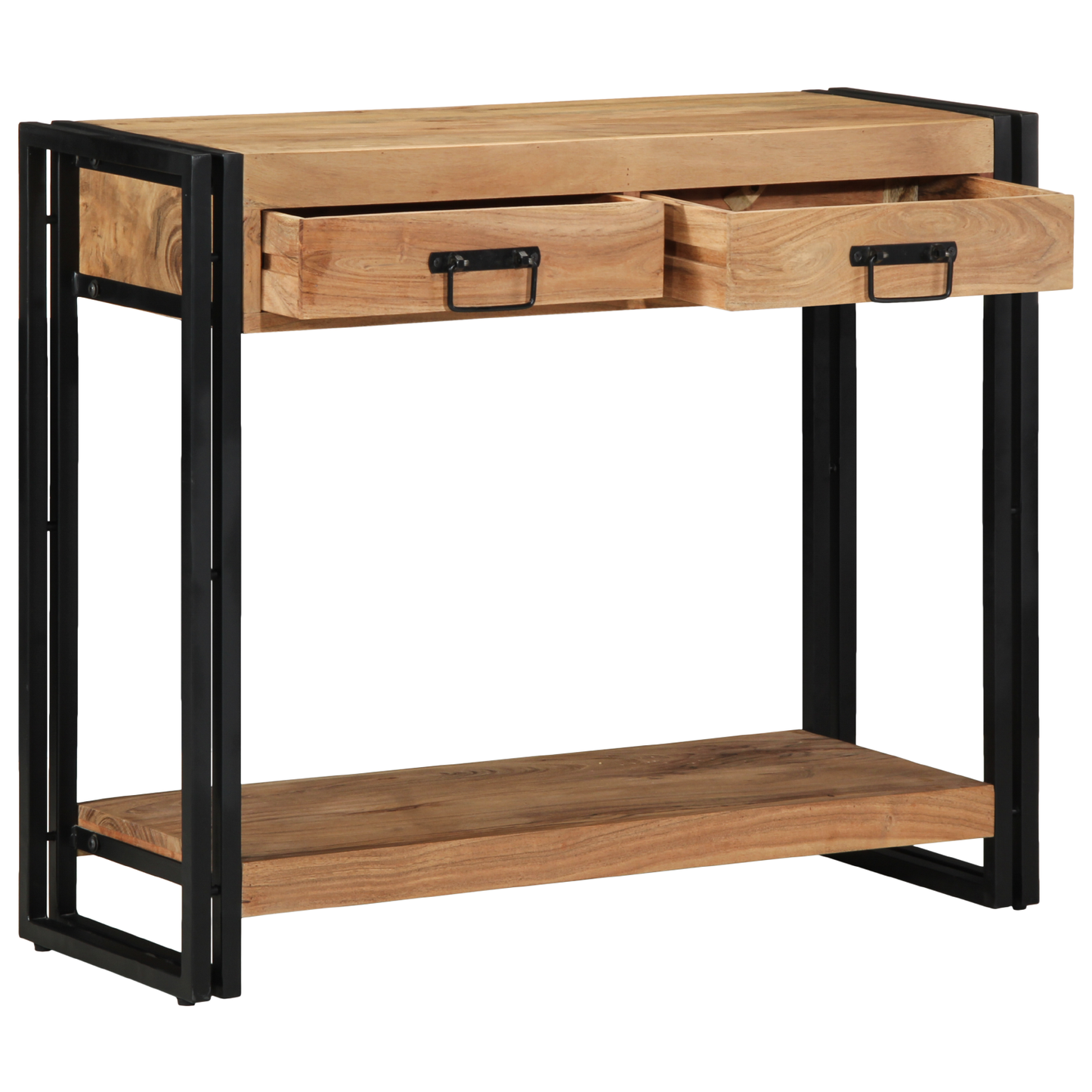 Avlastningsbord konsollbord Tre Svart 90x33x75 cm Solid Akasie Tre
