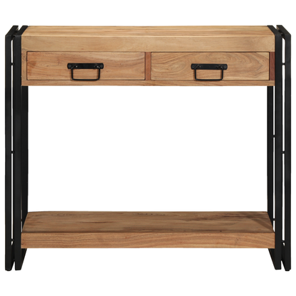 Avlastningsbord konsollbord Tre Svart 90x33x75 cm Solid Akasie Tre
