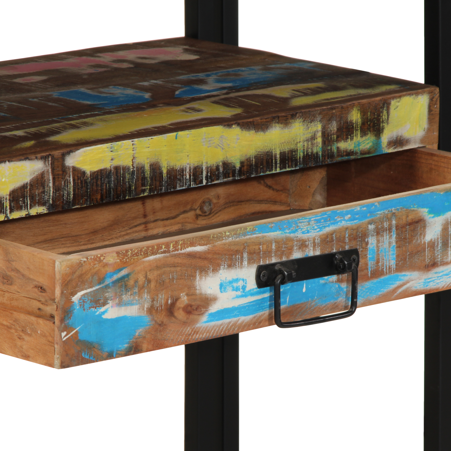 Sidebord Tre Flerfarget 120x33x75 cm Solid Gjenvunnet Tre&Metall