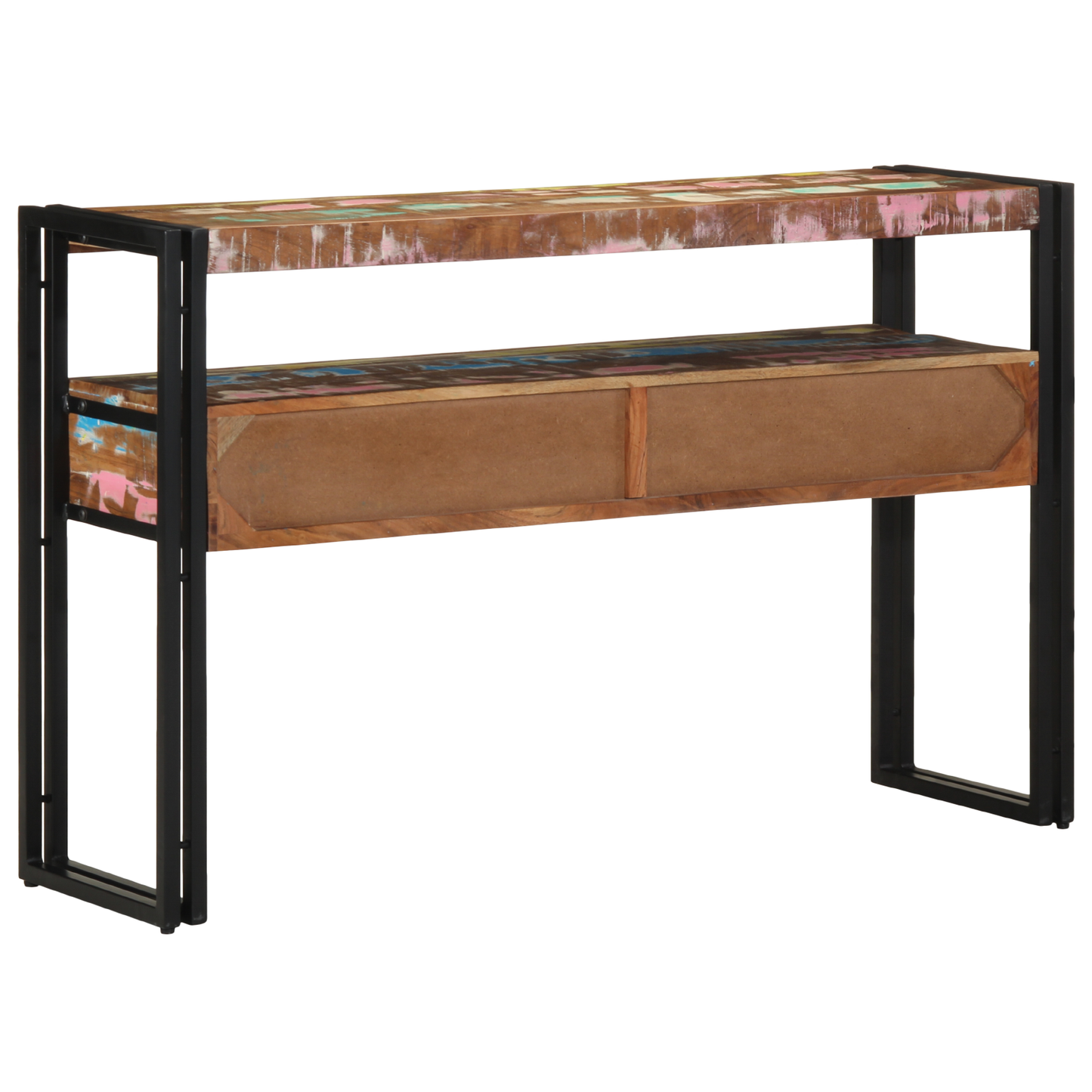 Sidebord Tre Flerfarget 120x33x75 cm Solid Gjenvunnet Tre&Metall