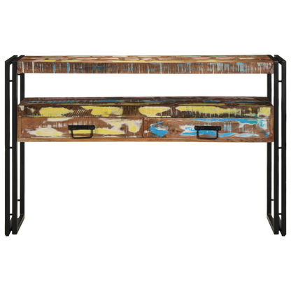 Sidebord Tre Flerfarget 120x33x75 cm Solid Gjenvunnet Tre&Metall