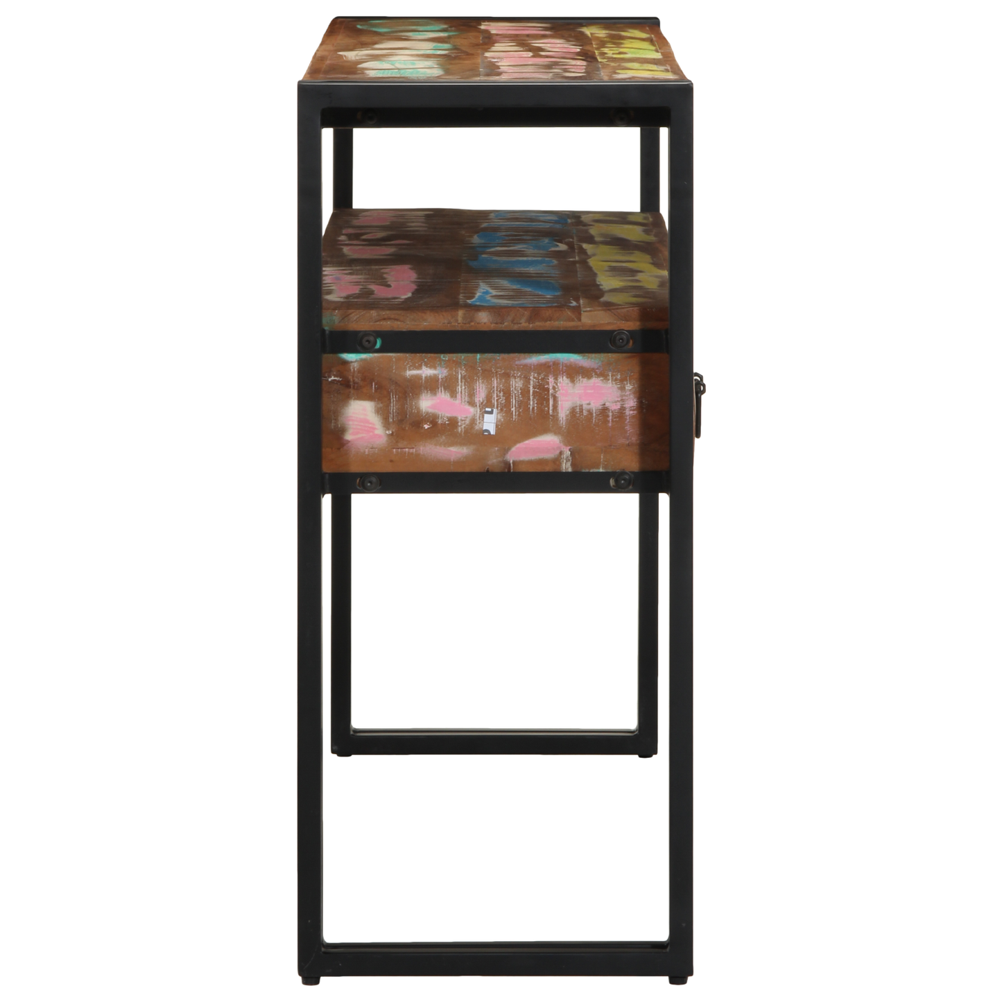Sidebord Tre Flerfarget 120x33x75 cm Solid Gjenvunnet Tre&Metall