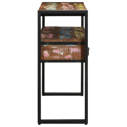 Sidebord Tre Flerfarget 120x33x75 cm Solid Gjenvunnet Tre&Metall