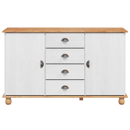 Kommode Hvit 'ASKIM' 133.5x40x79 cm Solid Tre Furu