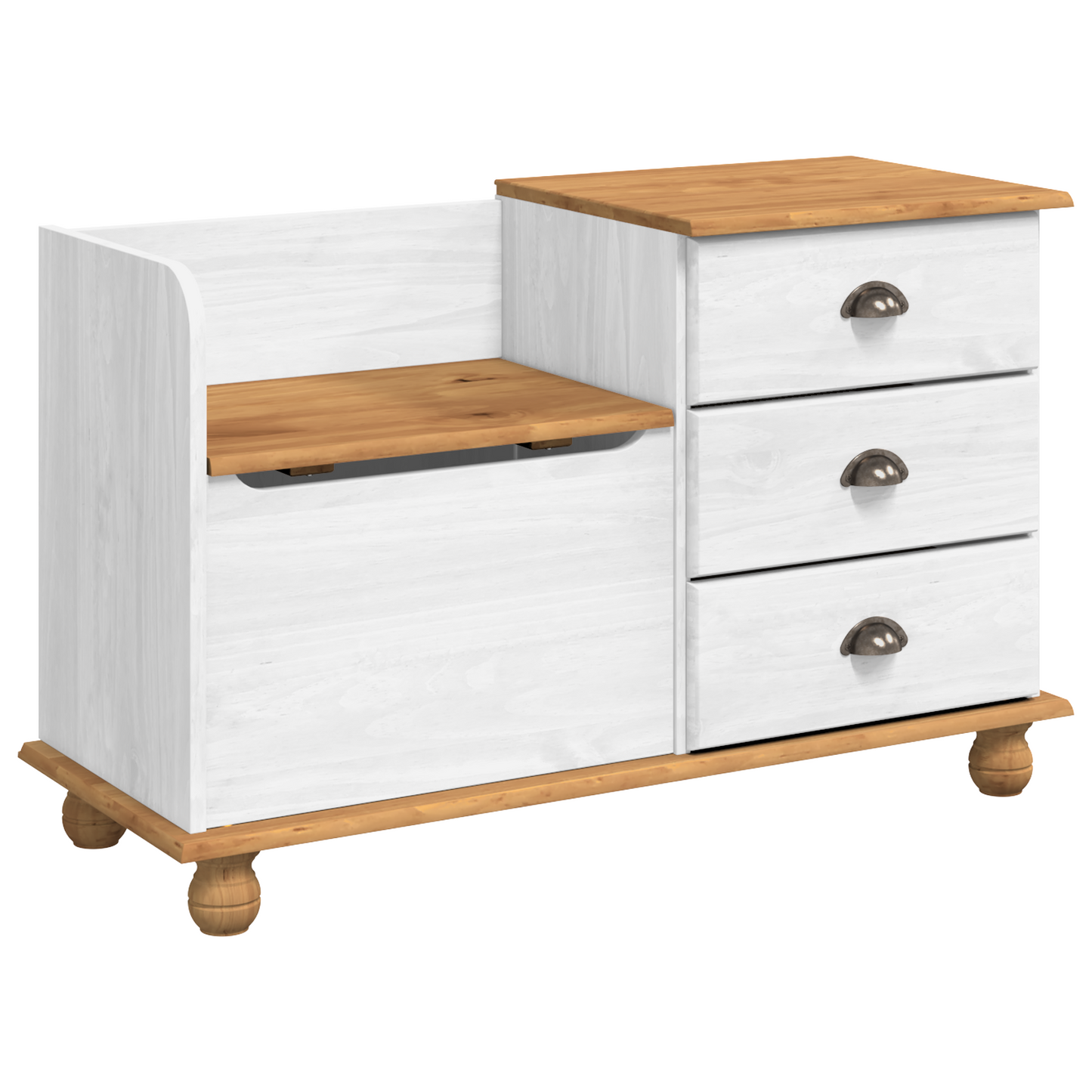 Sittebenk inngangslagringsbenk ASKIM Hvit 100x39x62 cm solid Tre furu
