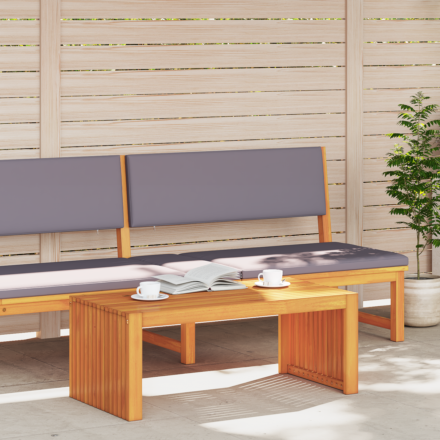 Salongbord Sofabord Tre 90x45x35 cm Massivt Tre Akasie