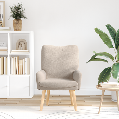 Lenestol Grå Lysegrå Krøllete Ull-lignende Stoff