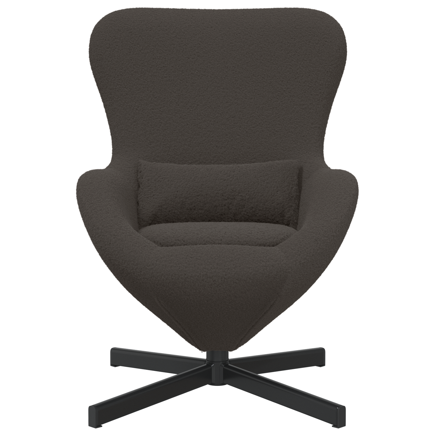 Lenestol Grå Mørkegrå Egg Stol Krøllete Ull-lignende Stoff