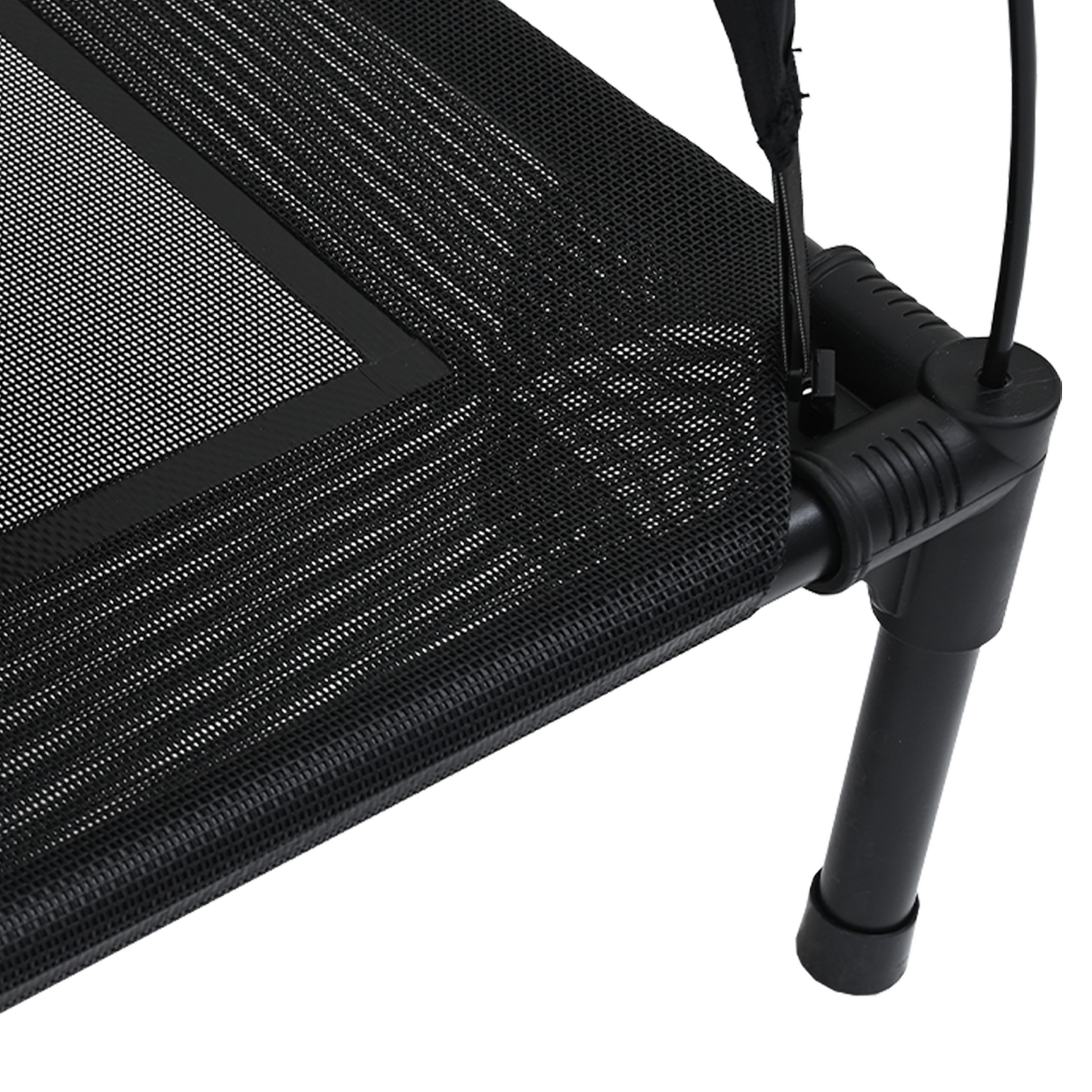 Hundeseng Hevet med avtakbart tak Svart XL stål