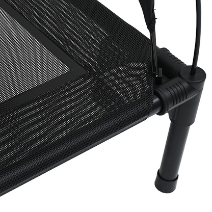 Hundeseng Hevet med avtakbart tak Svart XL stål