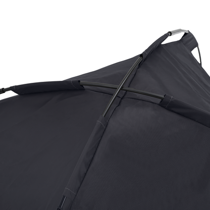 Hundeseng Hevet med avtakbart tak Svart XL stål