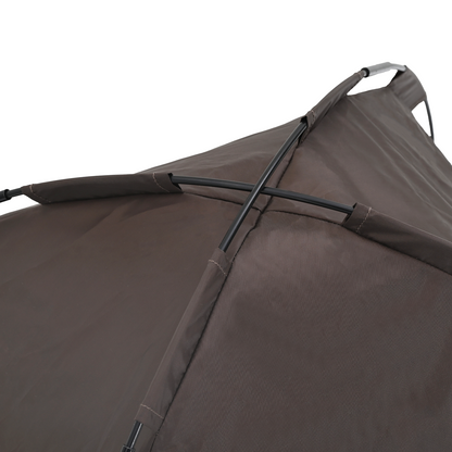 Hundeseng Hevet med avtakbart tak Brun XL stål