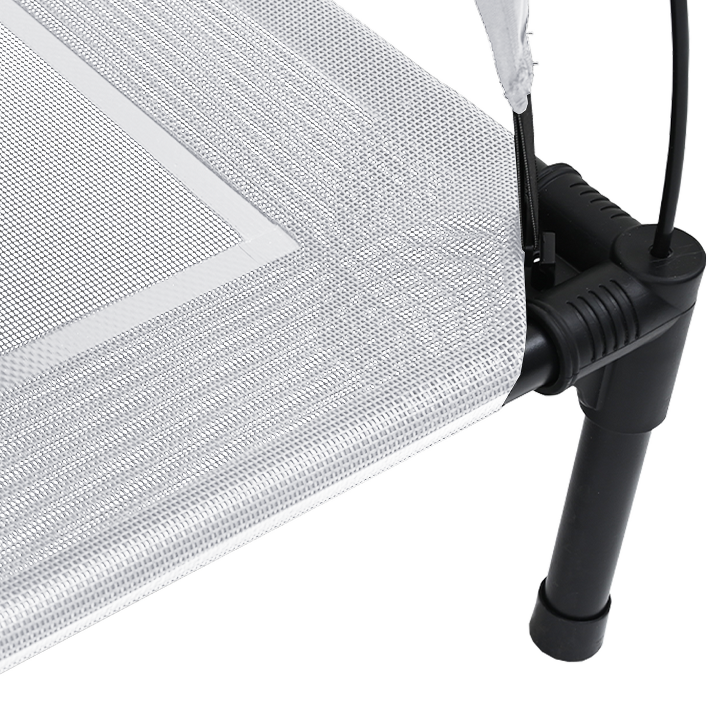 Hundeseng Hevet med avtagbart tak Sølvgrå XL stål