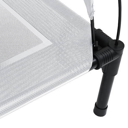 Hundeseng Hevet med avtagbart tak Sølvgrå XL stål