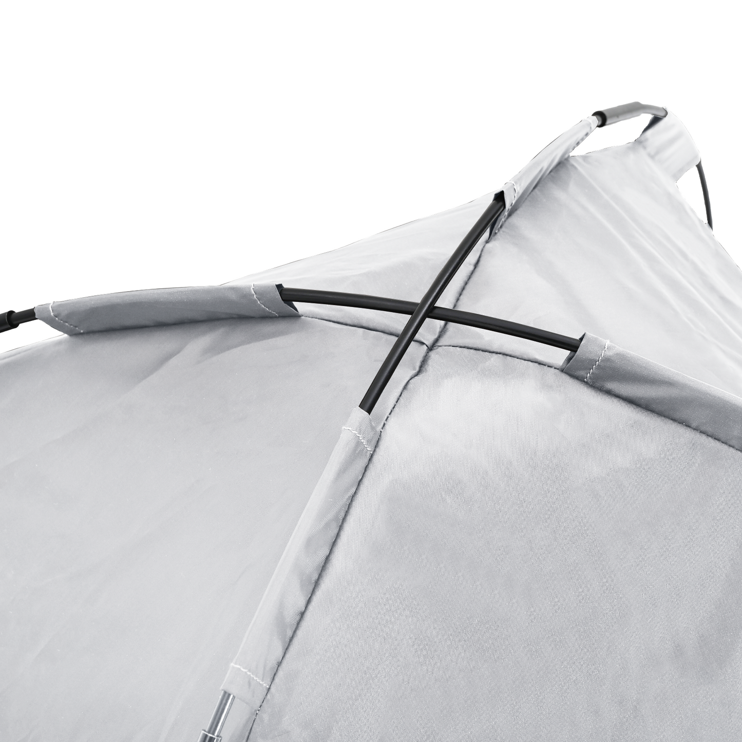 Hundeseng Hevet med avtagbart tak Sølvgrå XL stål