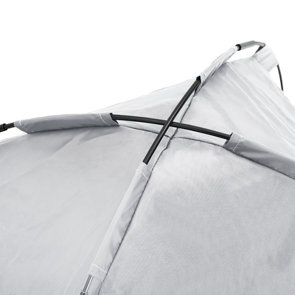 Hundeseng Hevet med avtagbart tak Sølvgrå XL stål