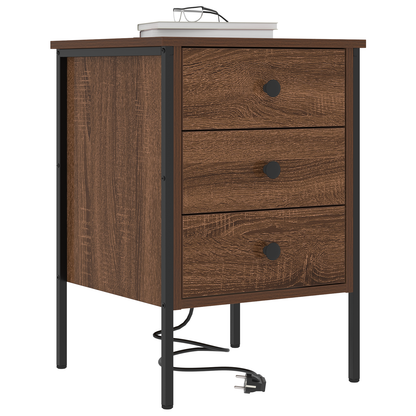 Nattbord Sengbord Brun Eik med skuff 42 x 41 x 61 cm