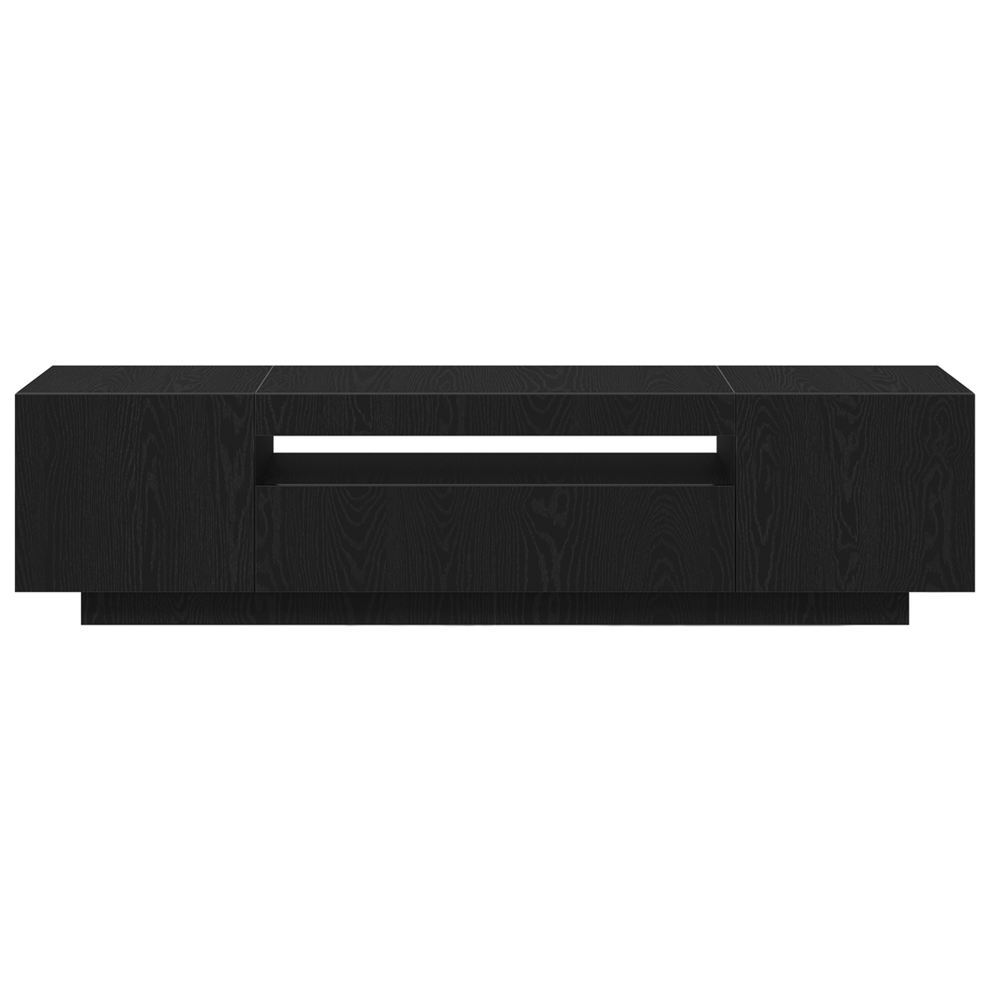 TV-Møbel Svart Eik TV-benk med LED-lys 160x35x40 cm,