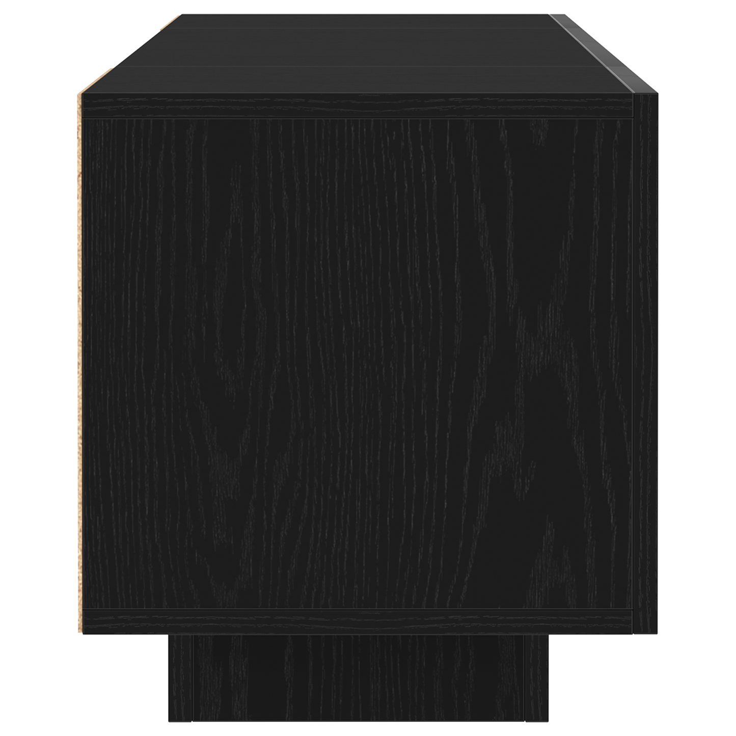 TV-Møbel Svart Eik TV-benk med LED-lys 160x35x40 cm,