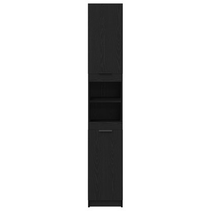 Baderomsskap Svart Eike 32x34x188.5 cm
